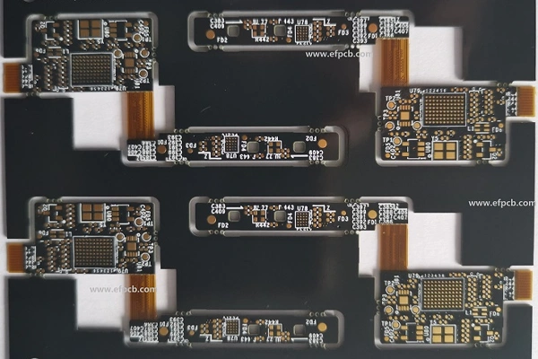 black color PCB, gold finger rigid flex board